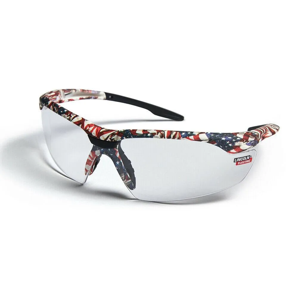 Lincoln Axilux USA Safety Glasses Clear Anti-Fog/Scratch Lens K4676-1