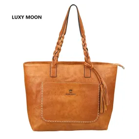 Luxy Moon PU Leather Handbag for Women Tassel Shopper Tote Luxury Designer sac a main High Quality Vintage Fashion Shoulder Bag