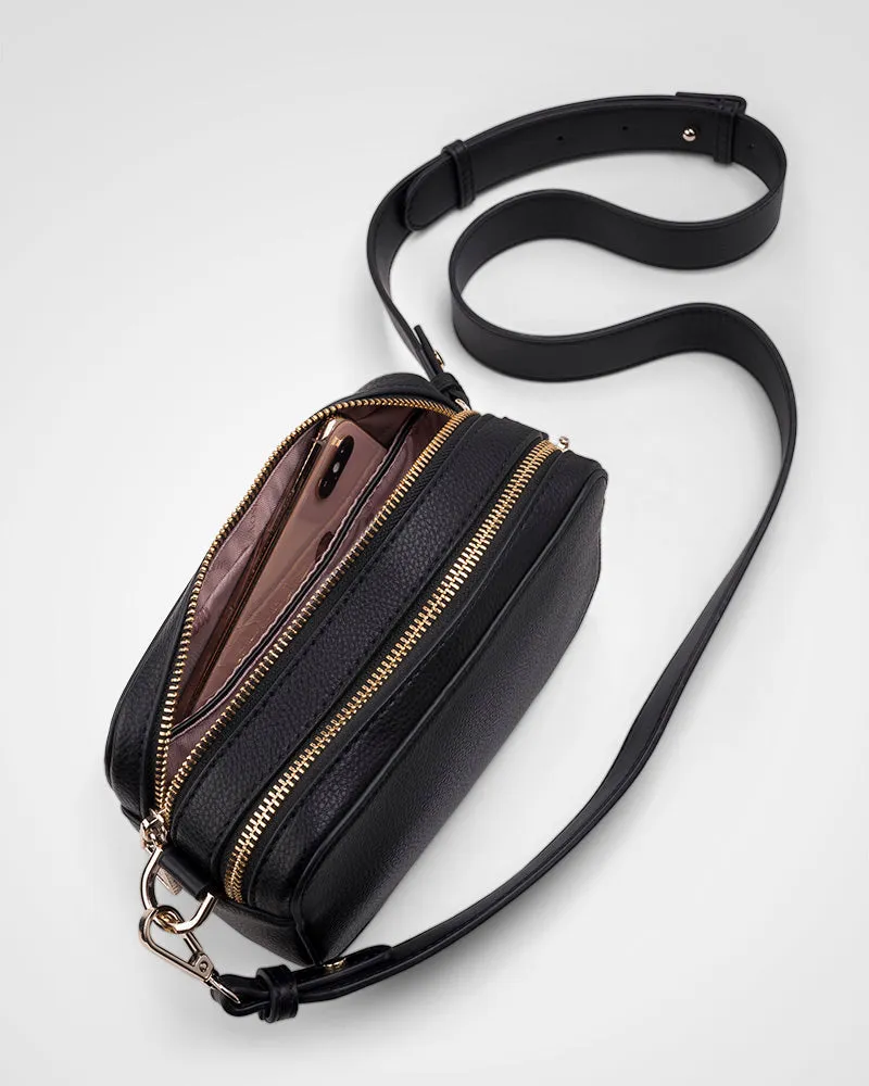 Maddie Double Zip Camera Crossbody Bag   Monogram Bag Strap