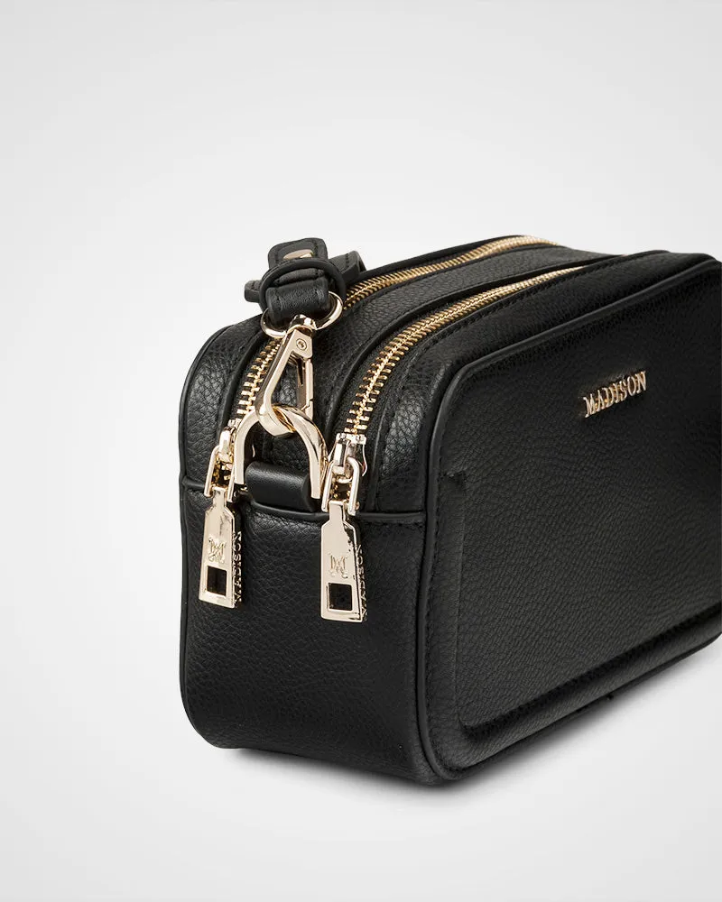 Maddie Double Zip Camera Crossbody Bag   Monogram Bag Strap