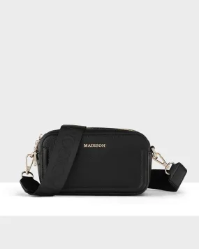 Maddie Double Zip Camera Crossbody Bag   Monogram Bag Strap