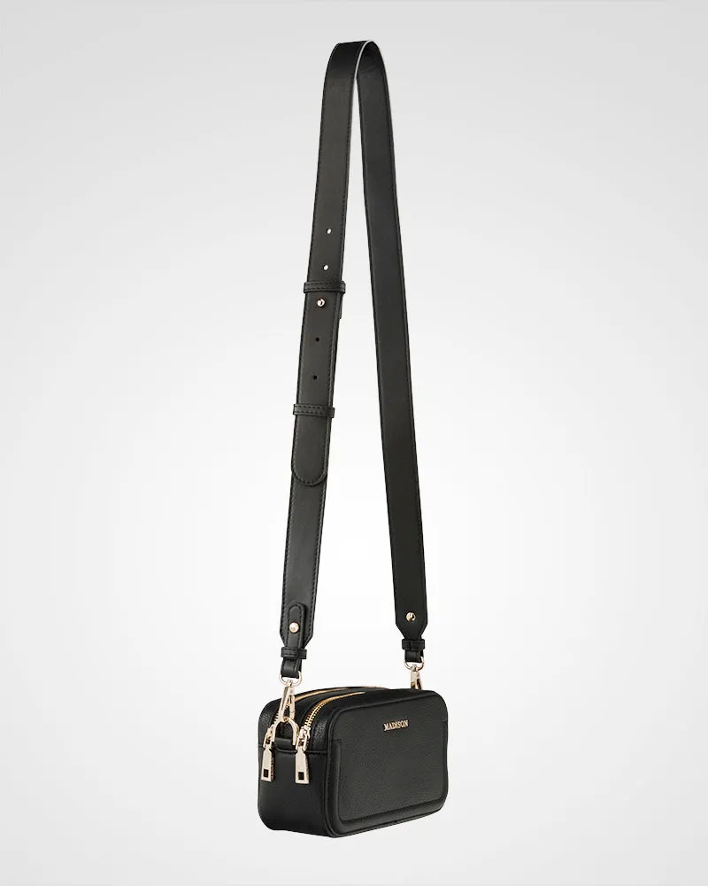 Maddie Double Zip Camera Crossbody Bag   Monogram Bag Strap