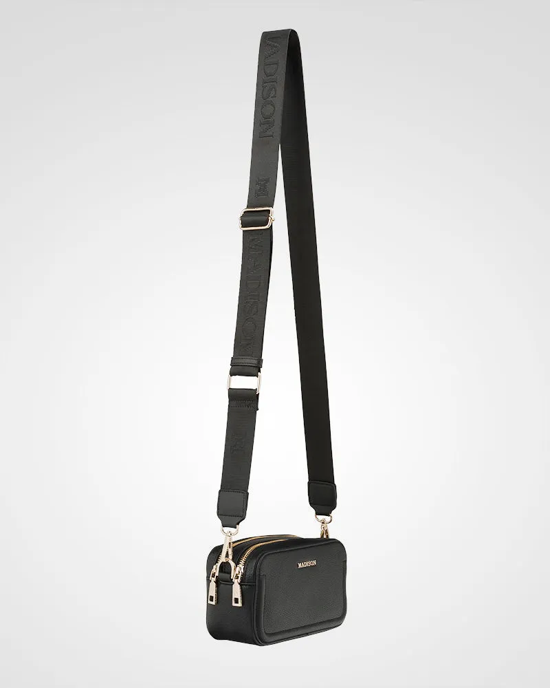 Maddie Double Zip Camera Crossbody Bag   Monogram Bag Strap