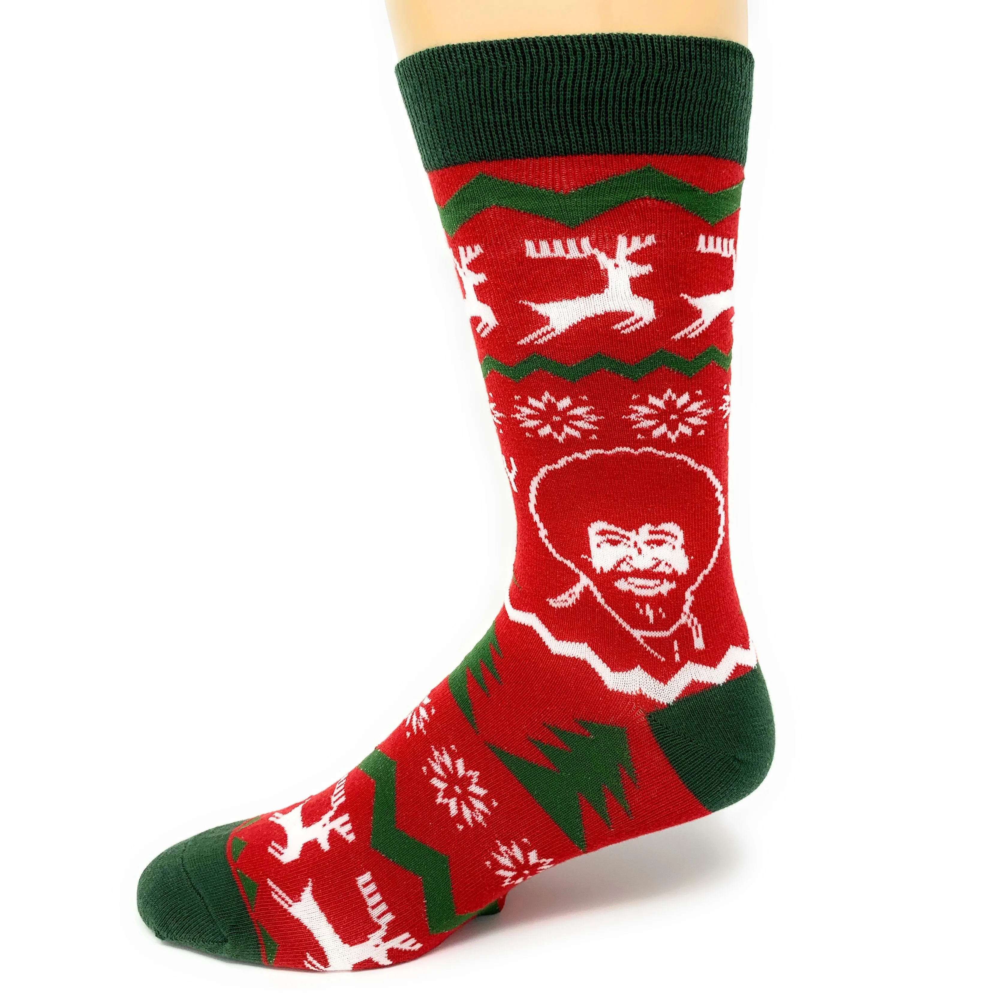 Merry Merry Bob - Bob Ross Christmas Crew Socks