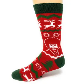 Merry Merry Bob - Bob Ross Christmas Crew Socks