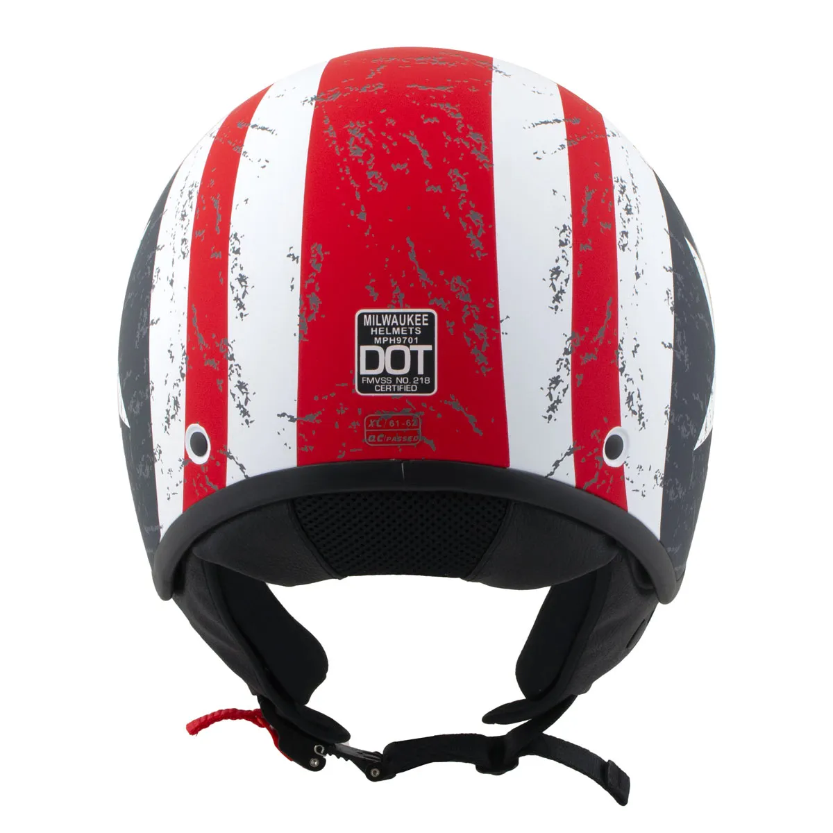 Milwaukee Helmets MPH9701DOT 'Maverick' 3/4 Open Face Stars and