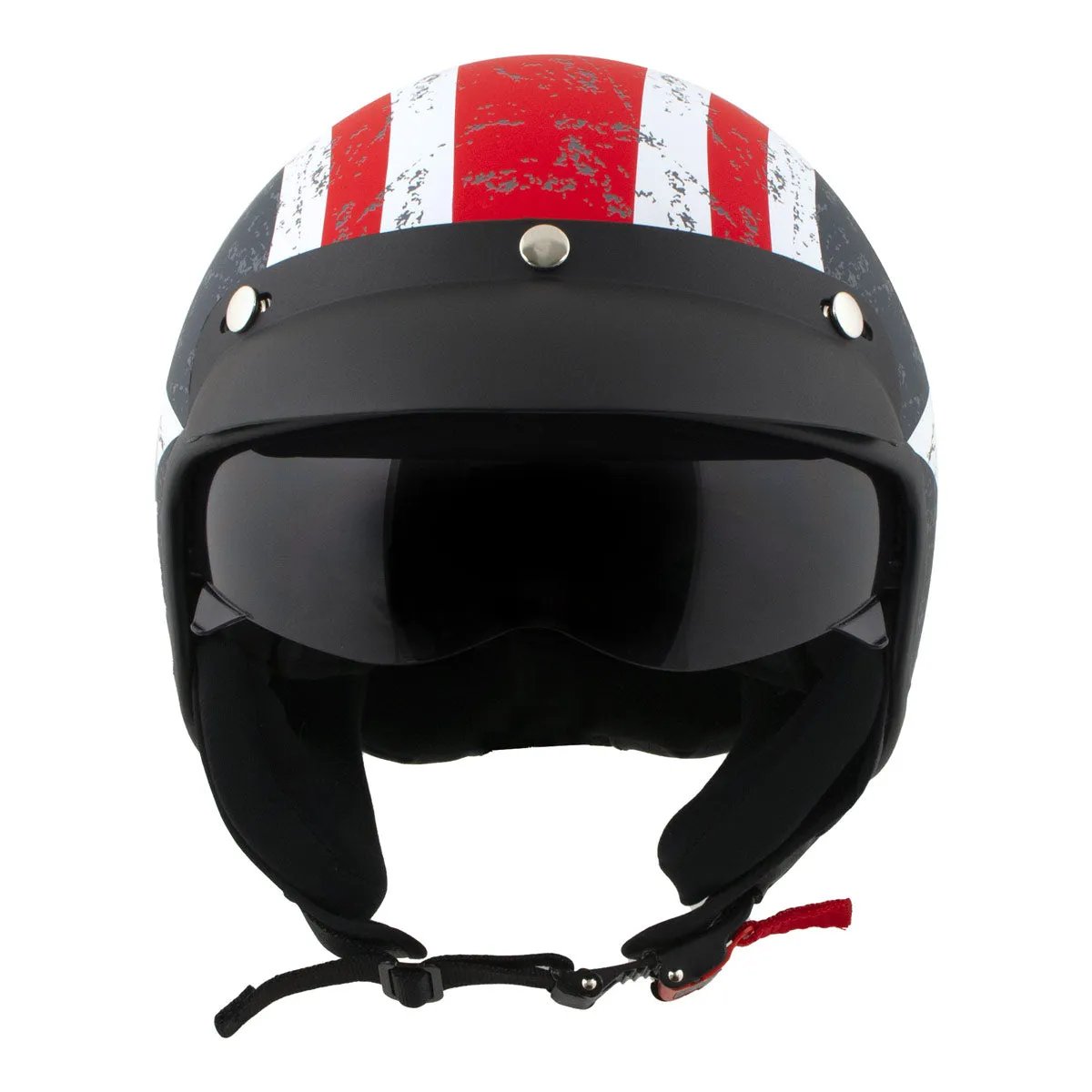 Milwaukee Helmets MPH9701DOT 'Maverick' 3/4 Open Face Stars and