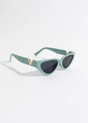 Only Me Oval Sunglasses Green