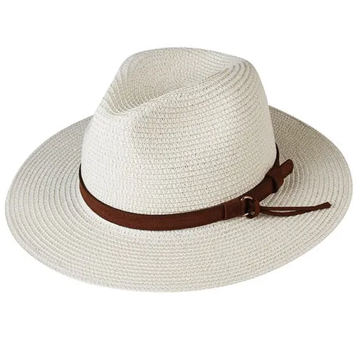 Panama Hat Summer Sun Hats for Women Man Beach Straw Hat for Men UV Protection Cap chapeau femme