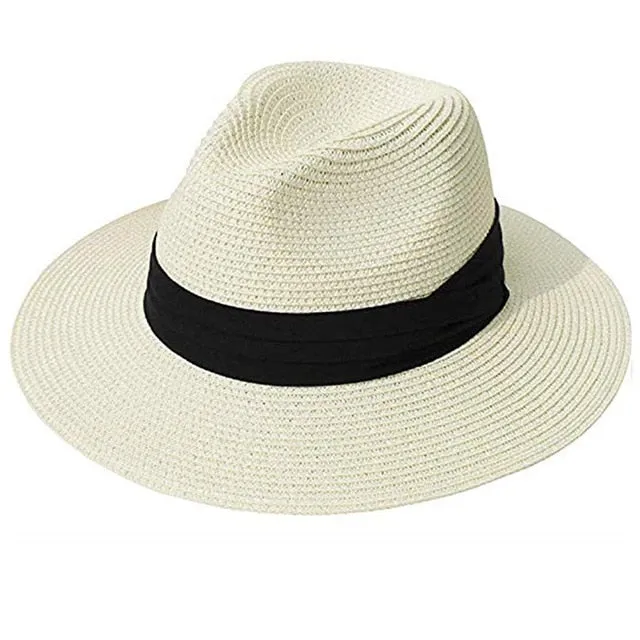 Panama Hat Summer Sun Hats for Women Man Beach Straw Hat for Men UV Protection Cap chapeau femme