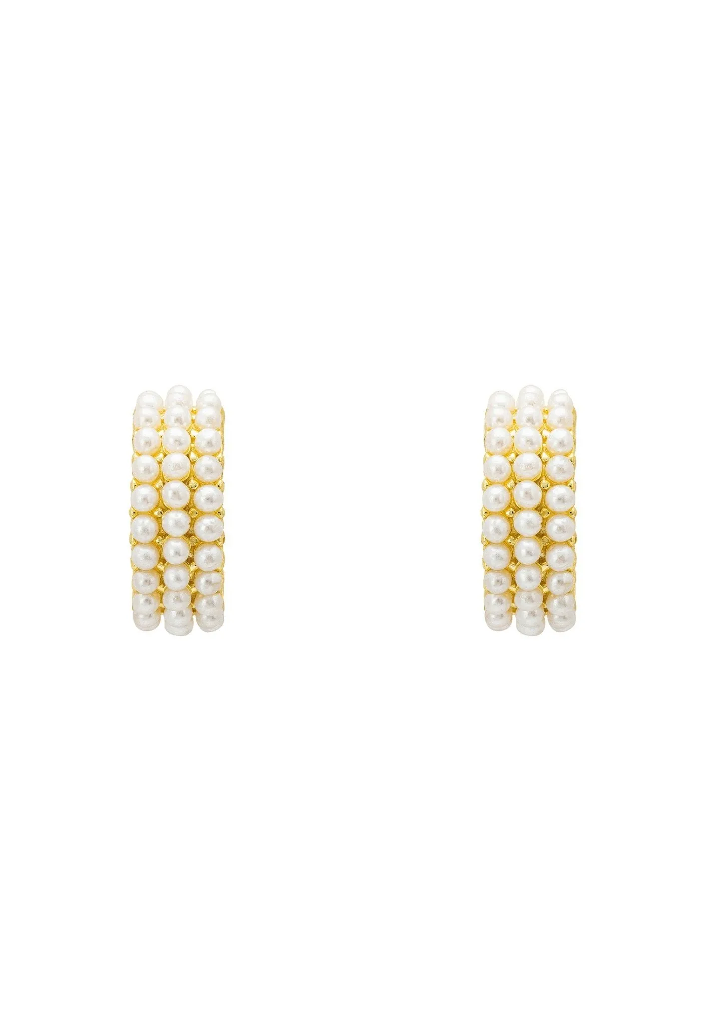 Pearly Queen Hoop Earrings Gold