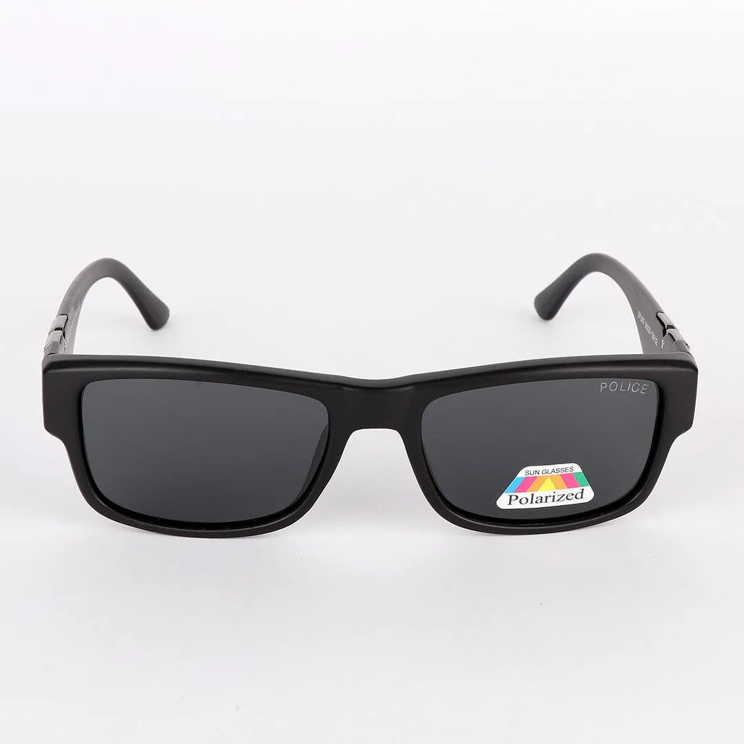 Police Polarized Silver Metal Black Sunglasses