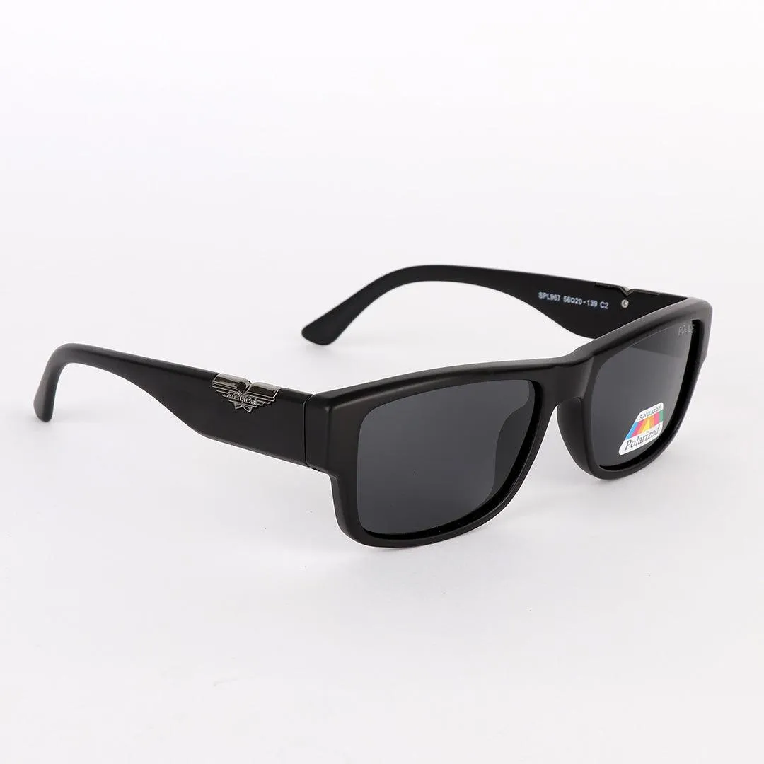 Police Polarized Silver Metal Black Sunglasses