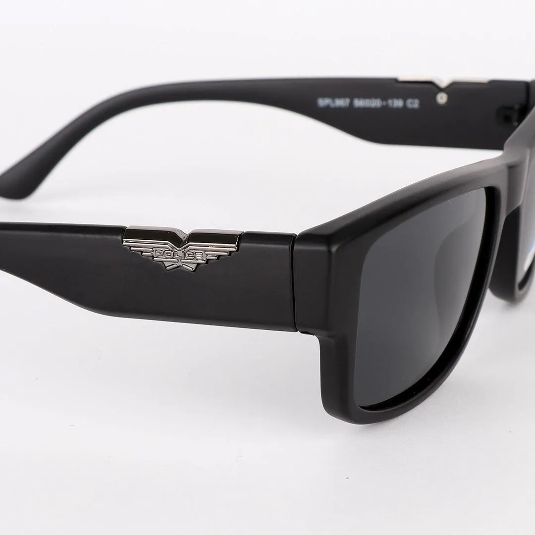 Police Polarized Silver Metal Black Sunglasses
