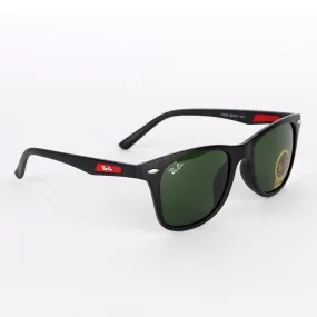 Ray-Ban Wayfarer Black and Red Crested Sunglasses