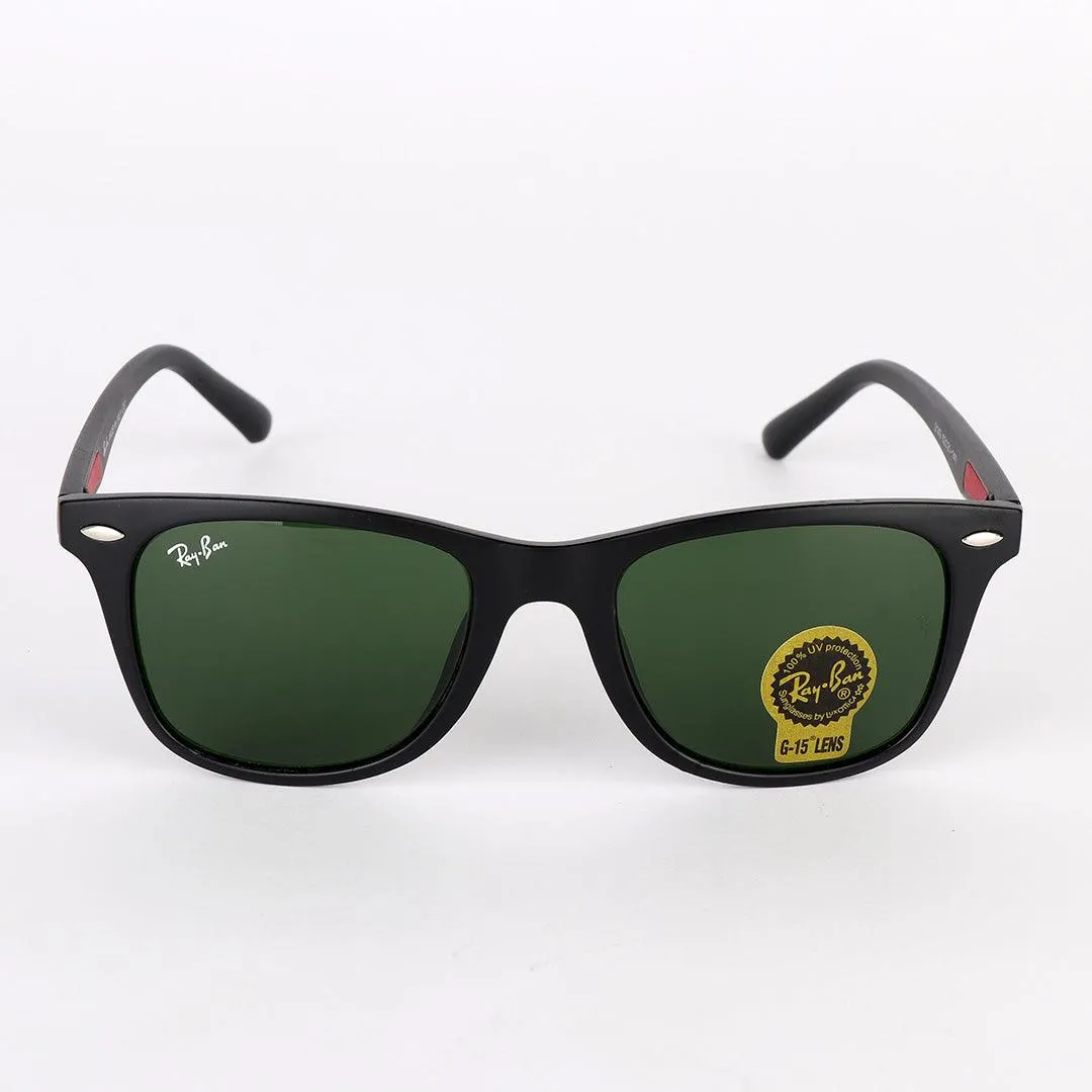 Ray-Ban Wayfarer Black and Red Crested Sunglasses