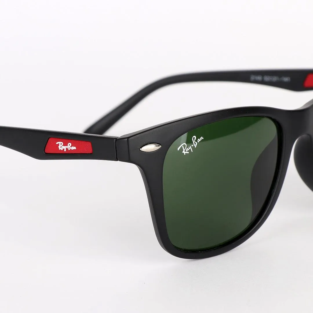 Ray-Ban Wayfarer Black and Red Crested Sunglasses