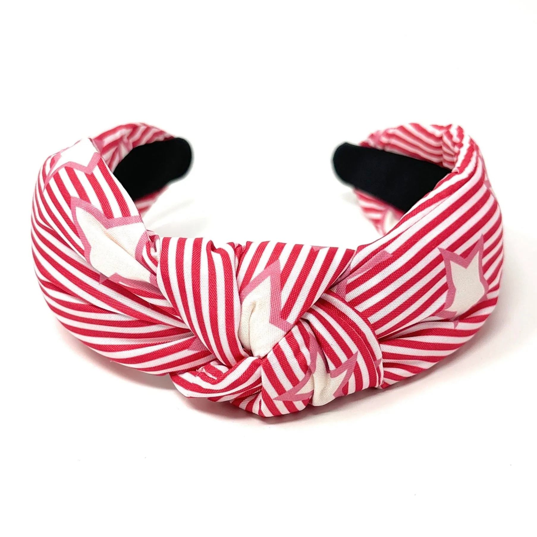 Red Striped Stars Knot Headband