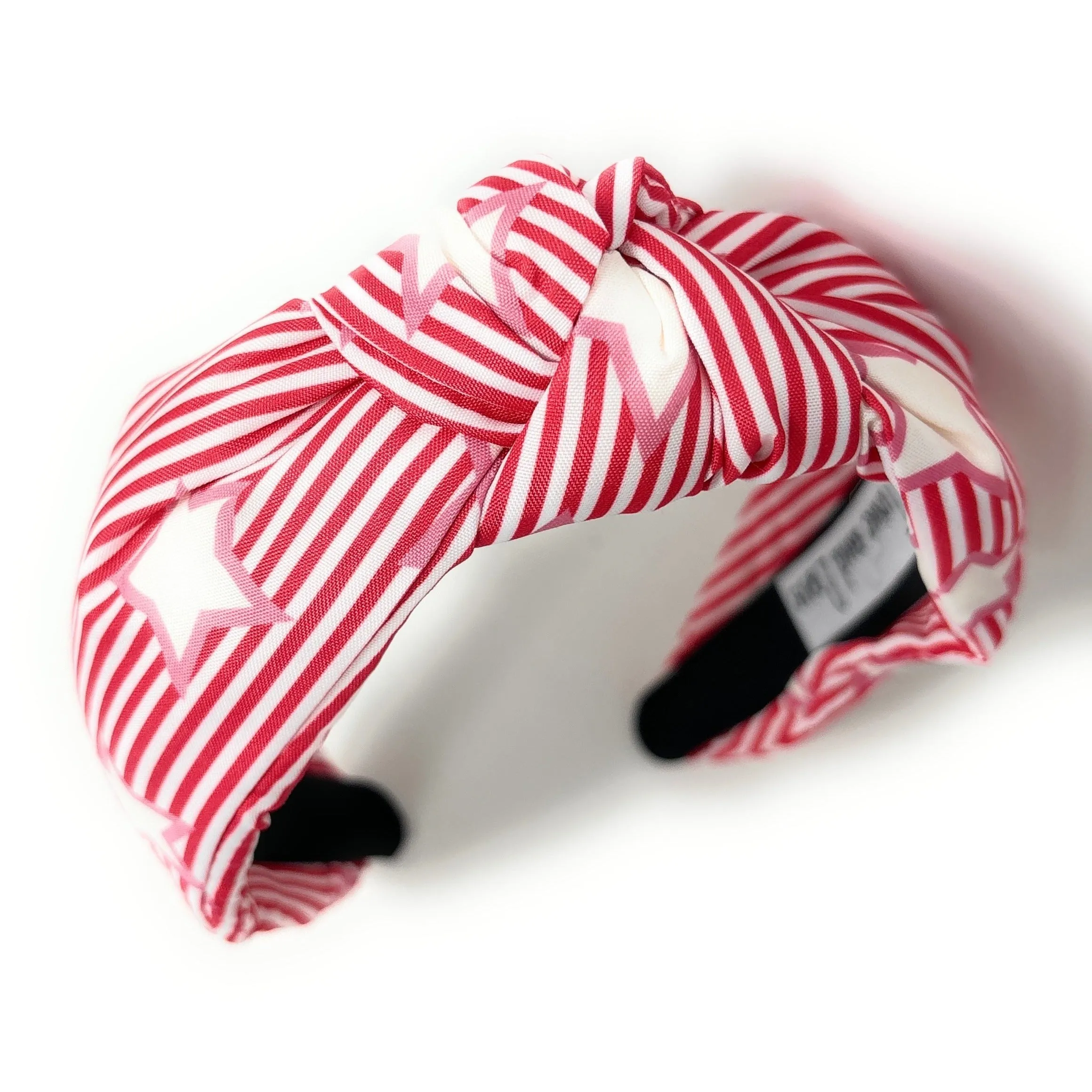 Red Striped Stars Knot Headband