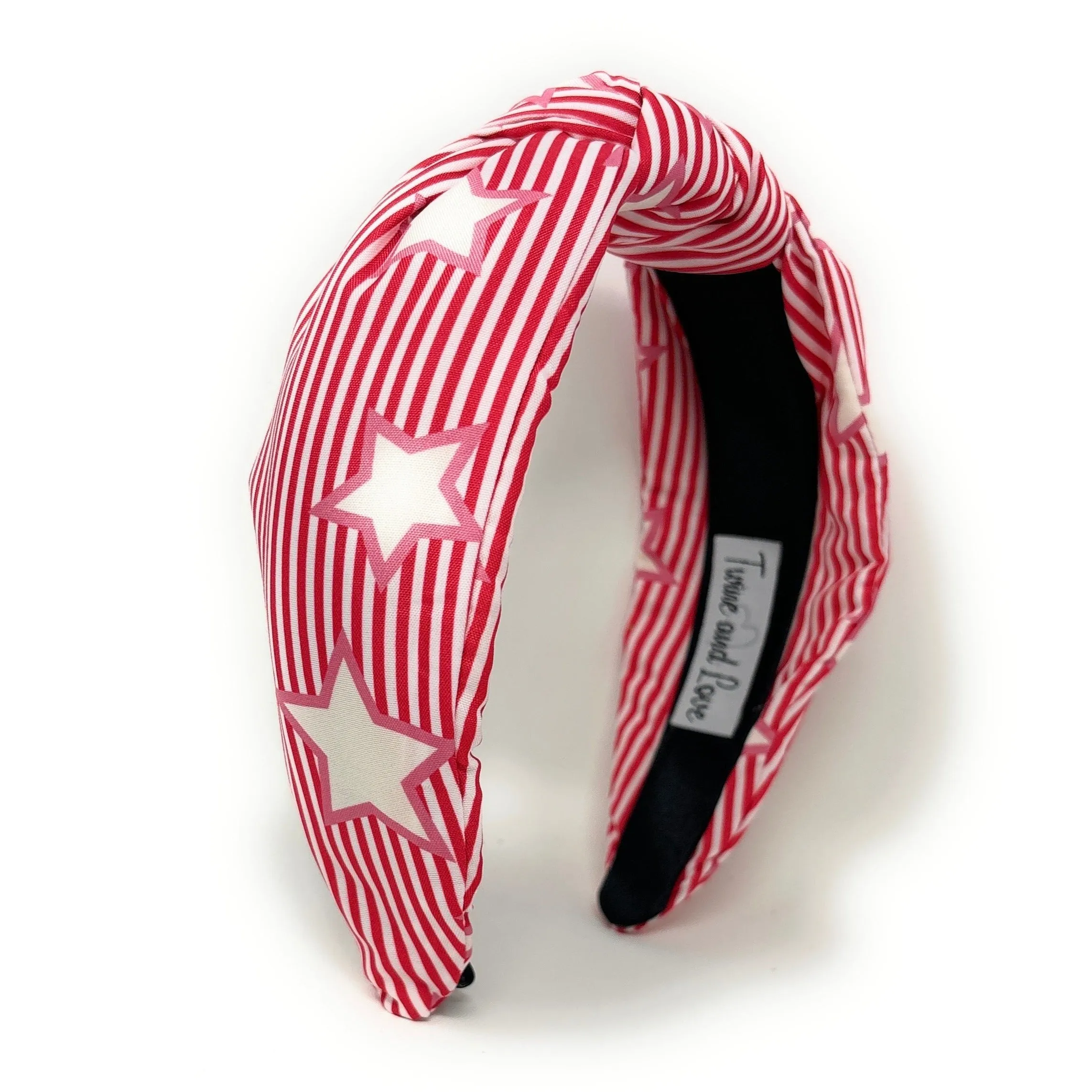 Red Striped Stars Knot Headband