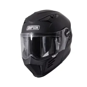 Simpson Darksome Solid Matt Black Flip Up Motorbike Helmet
