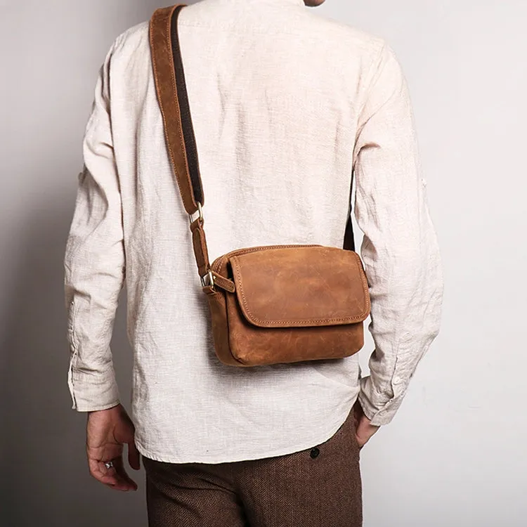 Small Crazy Horse Leather Crossbody Bag