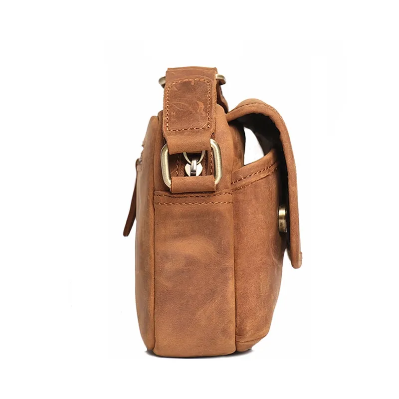 Small Crazy Horse Leather Crossbody Bag