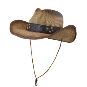 Straw Cowboy Hats Outdoor Seaside Sun Protection Sun Hat for Men and Women