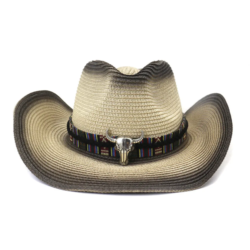 Straw Cowboy Hats Spring and Summer Men and Women Outdoor Seaside Sun Protection Hat Beach Hat