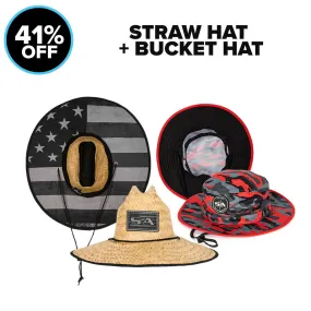 STRAW HAT   BUCKET HAT