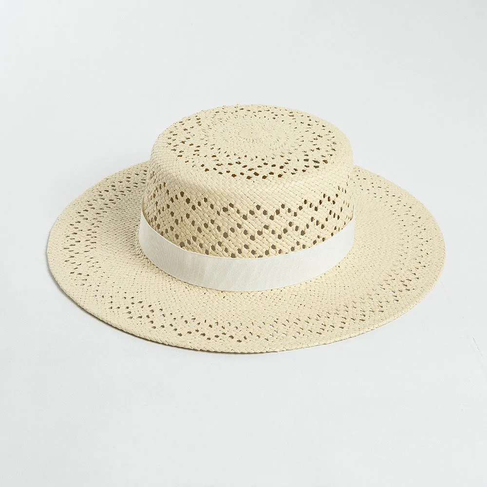 Stylish Hollow-Out Handwoven Wide Brim Straw Hat