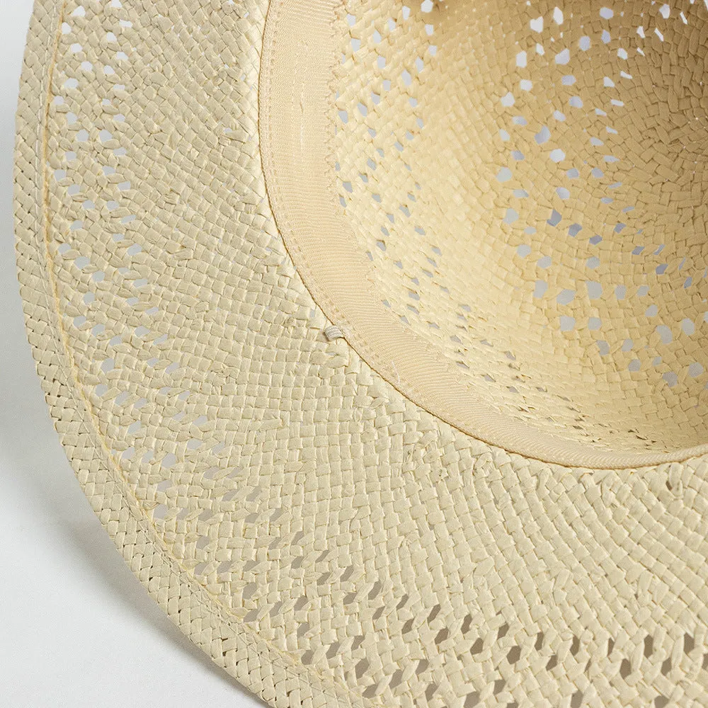 Stylish Hollow-Out Handwoven Wide Brim Straw Hat