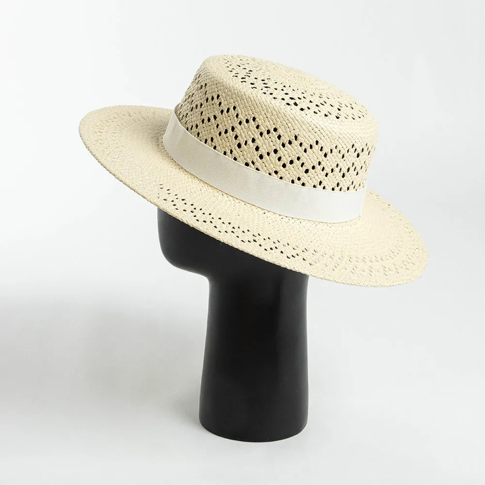 Stylish Hollow-Out Handwoven Wide Brim Straw Hat