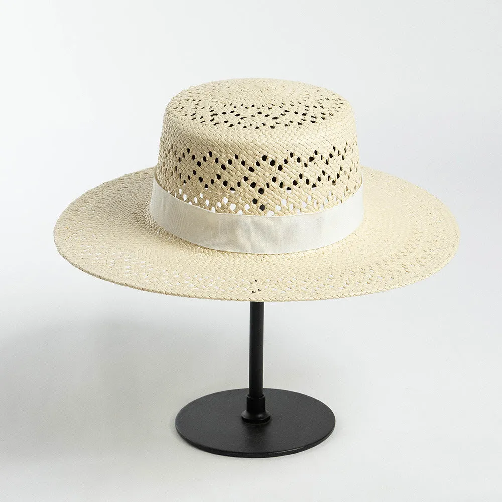 Stylish Hollow-Out Handwoven Wide Brim Straw Hat