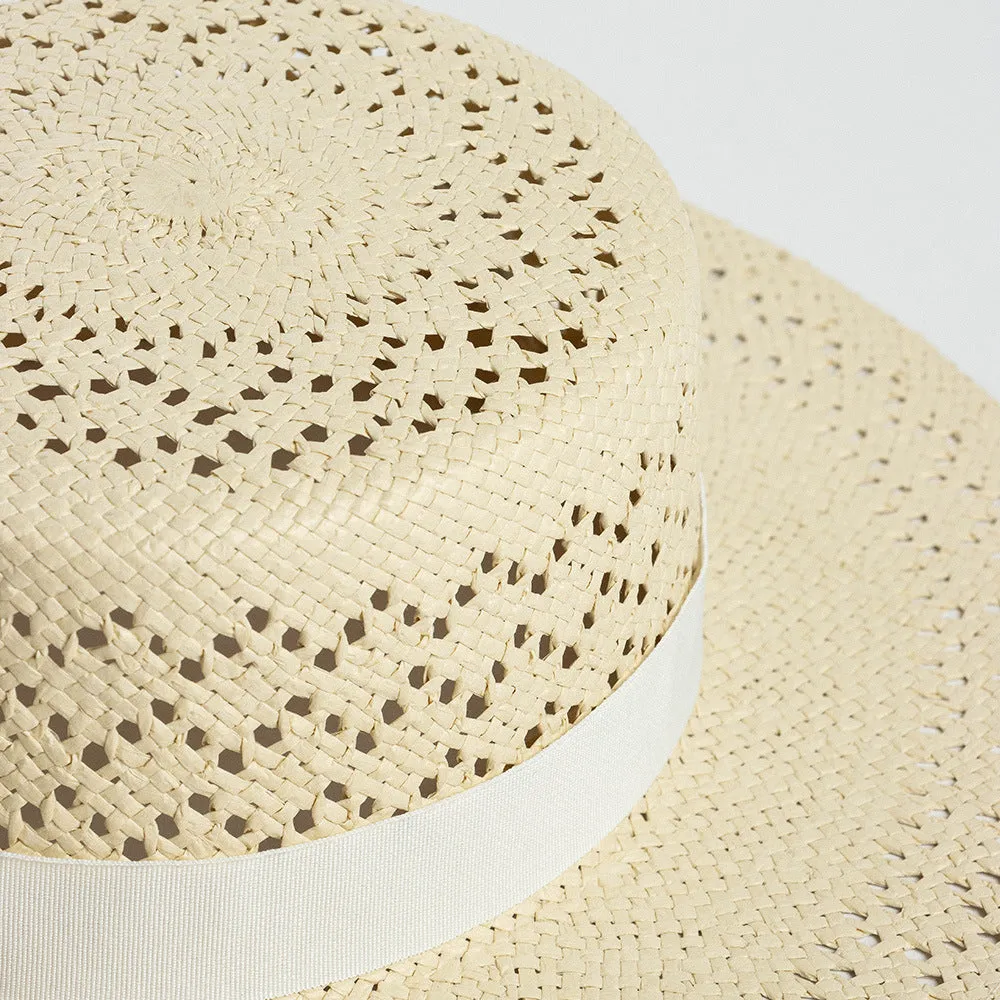 Stylish Hollow-Out Handwoven Wide Brim Straw Hat