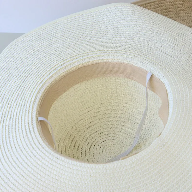 Summer Women Straw Hat Bowknot Wide Brim Floppy Panama Hats Female Lady