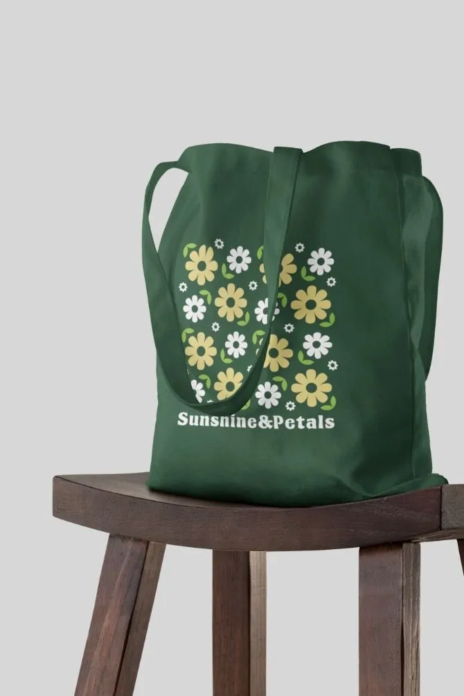 Sunshine Petals Zipper Tote Bag
