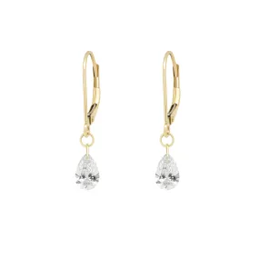 Teardrop Diamond Earrings - 14k Gold