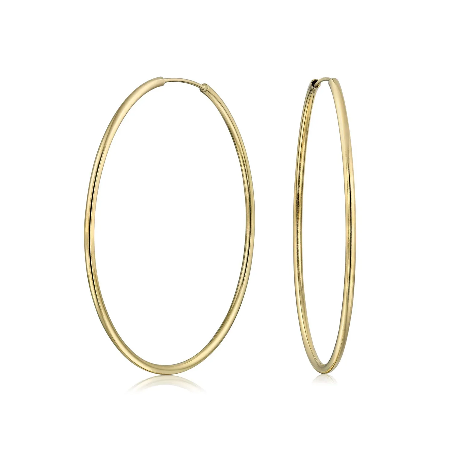 Timeless Minimalist Hoop Huggie Earrings Gold Plated 2-3mm Various Sizes