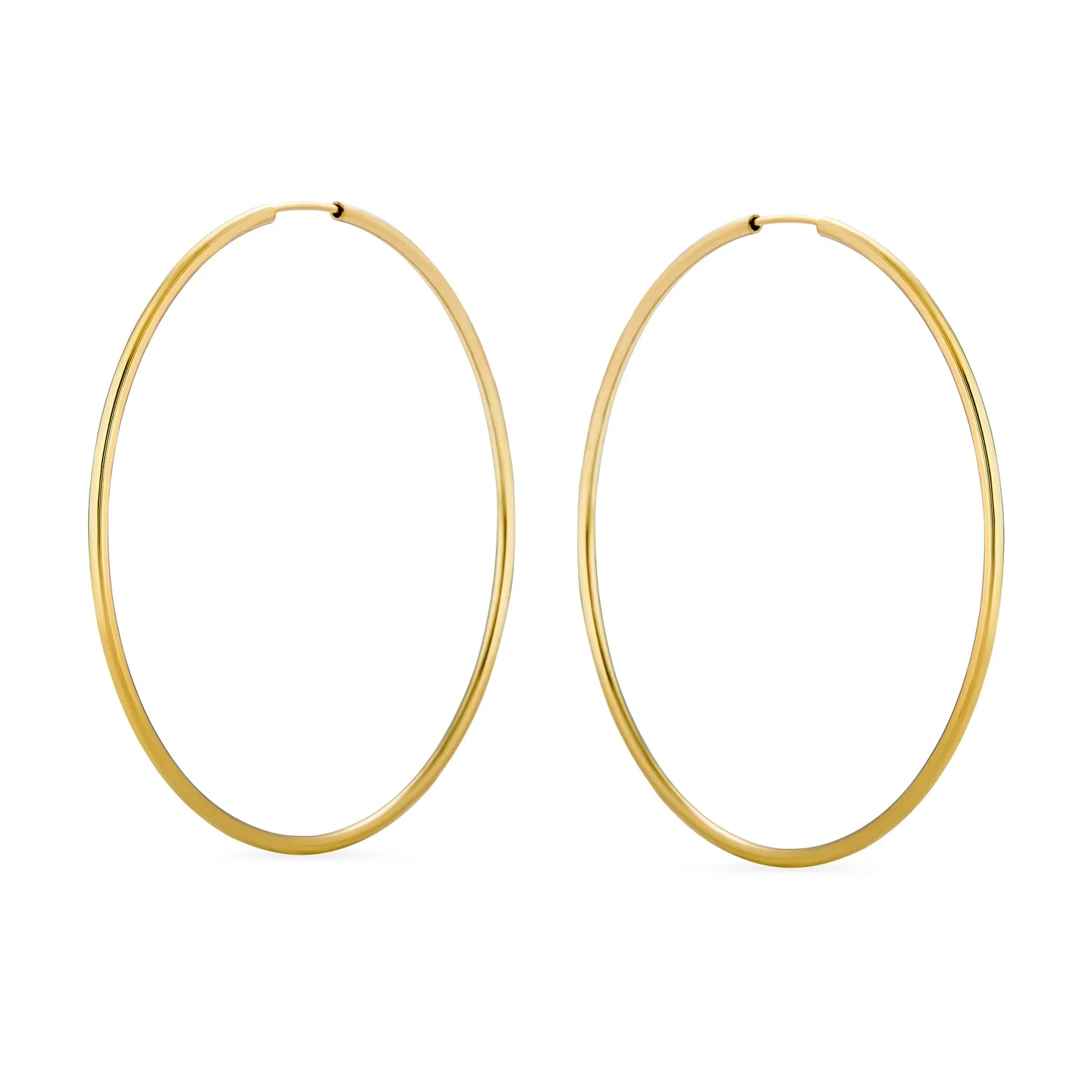 Timeless Minimalist Hoop Huggie Earrings Gold Plated 2-3mm Various Sizes