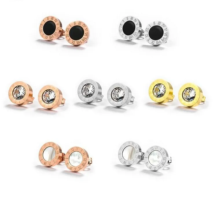 Timeless Roman Numeral Studded Earrings