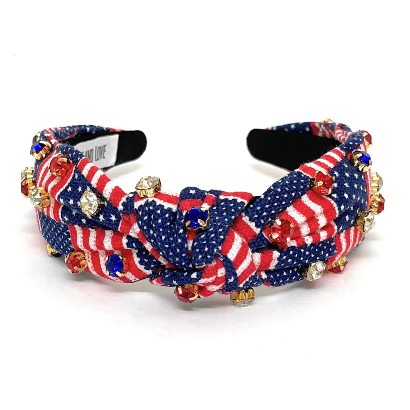 USA Flag Jeweled Knot Headband