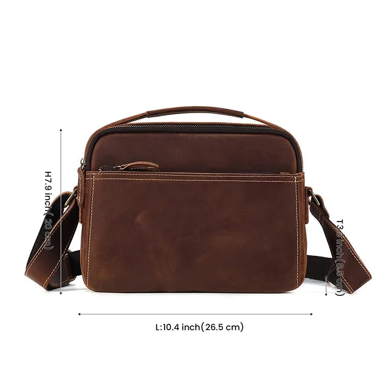 Vintage Marvel Crazy Horse Leather Crossbody Bag