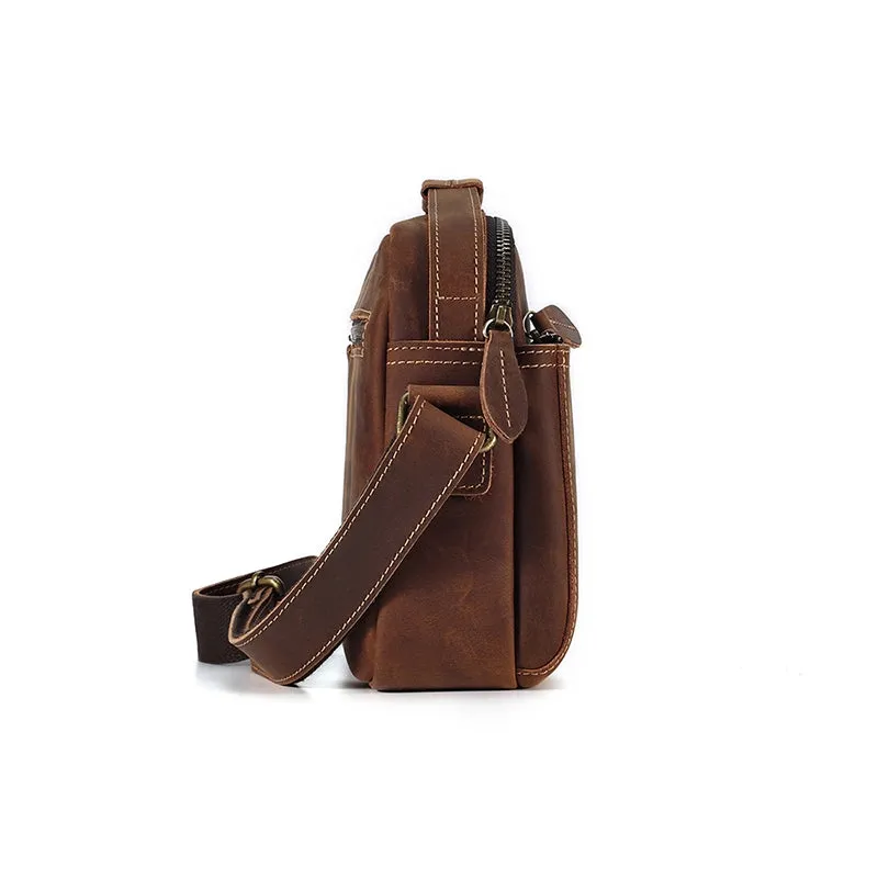Vintage Marvel Crazy Horse Leather Crossbody Bag