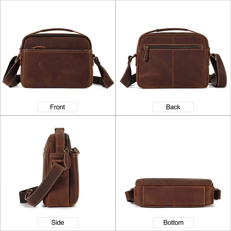 Vintage Marvel Crazy Horse Leather Crossbody Bag