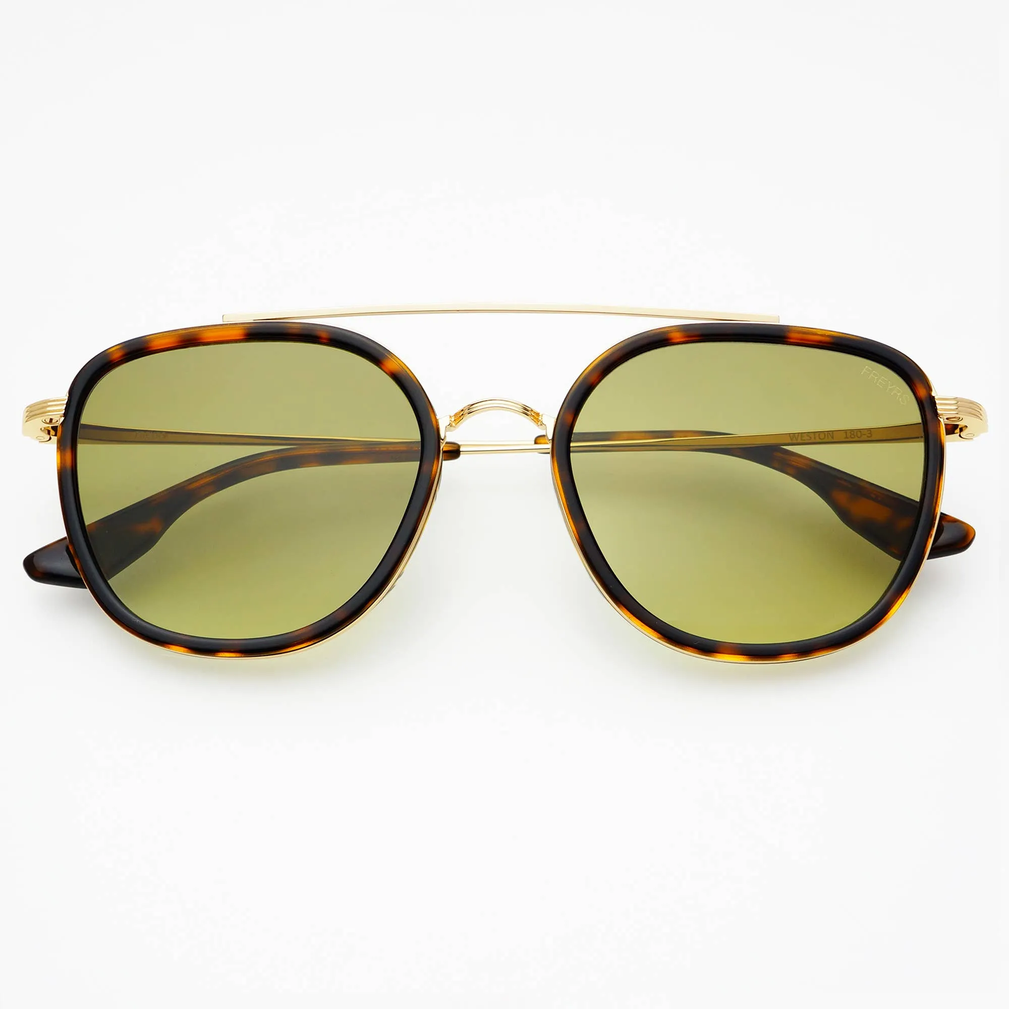 Weston Acetate Round Sunglasses - Tortoise / Fade Green