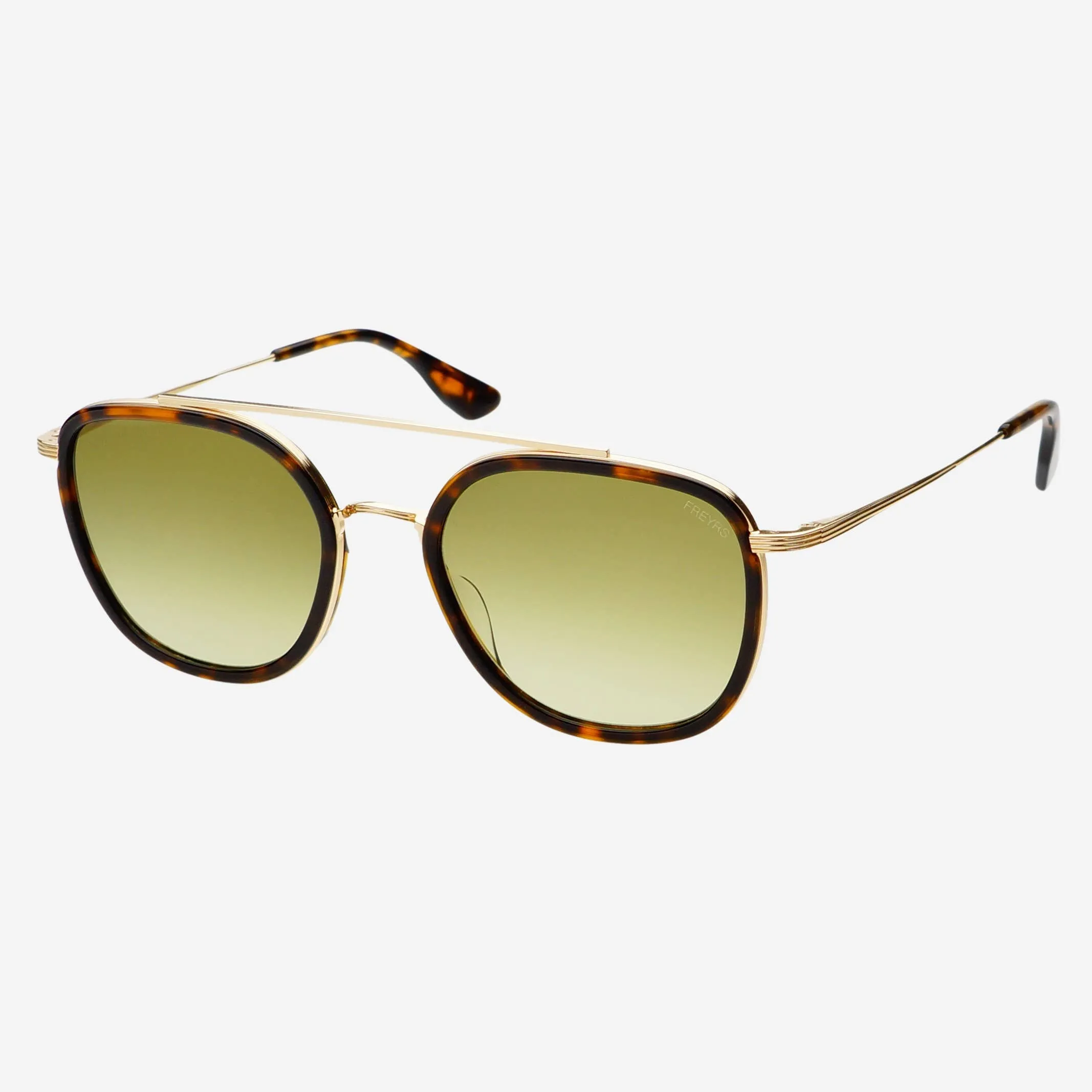 Weston Acetate Round Sunglasses - Tortoise / Fade Green