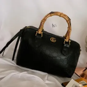 Wooden Handle Speedy Handbag For Women