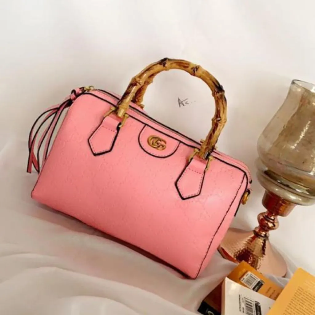 Wooden Handle Speedy Handbag For Women