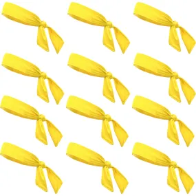 Yellow Tie Headbands - 12 Pack